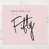 第モダン50回五十回誕生日パーティー スパークリングワインラベル (シングルラベル)