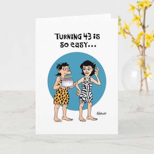 第ユーモアのある43誕生日 カード (黄色い花)