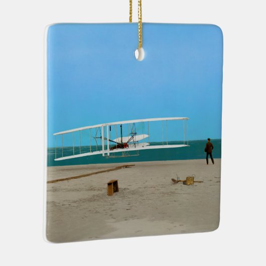 第一便のライト兄弟のヴィンテージの飛行機 セラミックオーナメント (右)