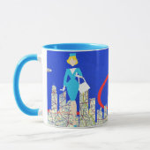 第一便のレトロの搭乗員のマグの愛 マグカップ (左)