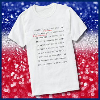 第一修正条項改訂デモクラシーTシャツ Tシャツ