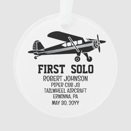 第一個飛行機パイロットパーソナライズされた航空 オーナメント (正面)