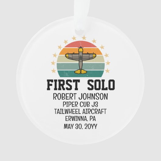 第一個飛行機パイロットパーソナライズされた航空 オーナメント (正面)