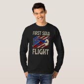 第一単独飛行飛行機航空機パイロット飛行 Tシャツ (正面フル)