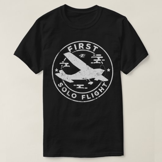 第一単独飛行飛行機航空機パイロット飛行 Tシャツ (デザイン正面)