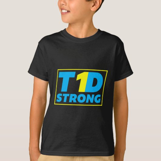 第一型糖尿病 強い認識 Tシャツ (正面)