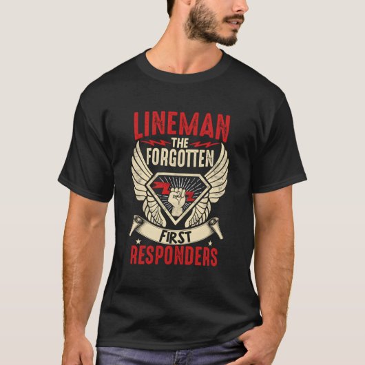 第一応答忘れ者の電気ラインマン Tシャツ (正面)