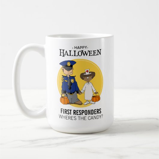 第一応答者警察官ナースハロウィーン コーヒーマグカップ (左)