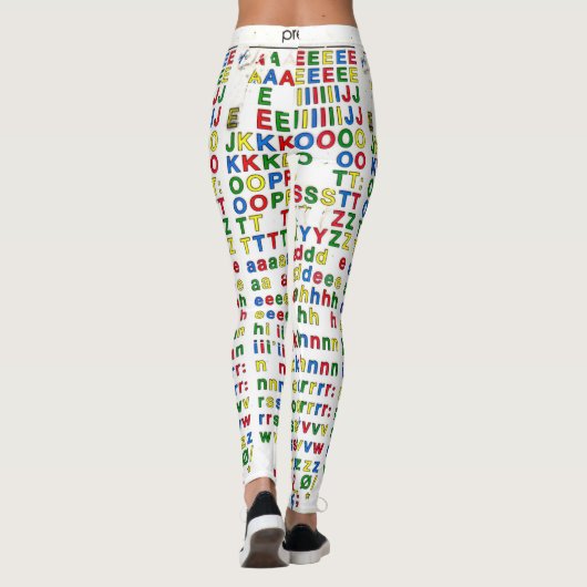 第一次アルファベットのラテン系の手紙ABCのカラフル レギンス (裏面)