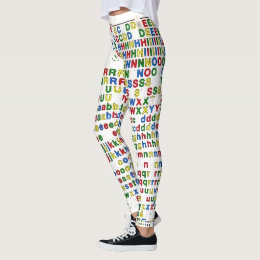 第一次アルファベットのラテン系の手紙ABCのカラフル レギンス (左)