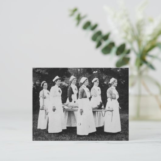 第一次世界大戦が負傷運者をナース ポストカード (スタンド正面)