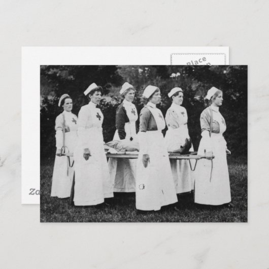 第一次世界大戦が負傷運者をナース ポストカード (正面/裏面)