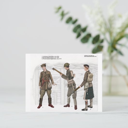 第一次世界大戦のイギリス歩兵 ポストカード (スタンド正面)