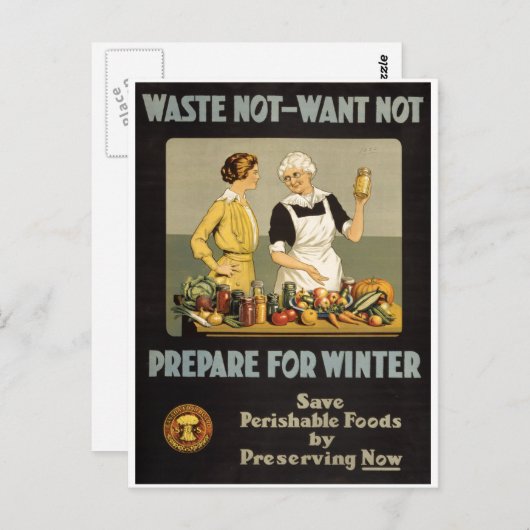 第一次世界大戦のポスター無駄ではない、望まない。 ポストカード (正面/裏面)