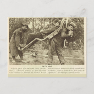 第一次世界大戦フランス、負傷者を輸送 ポストカード