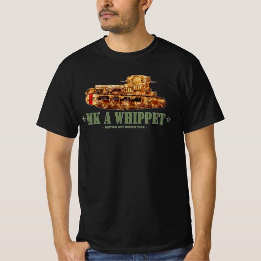 第一次世界大戦時のイギリスの中戦車、MK A ウィペット Tシャツ (正面)