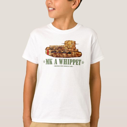第一次世界大戦時のイギリス中型戦車MK A ウィペット WWI Tシャツ (正面)
