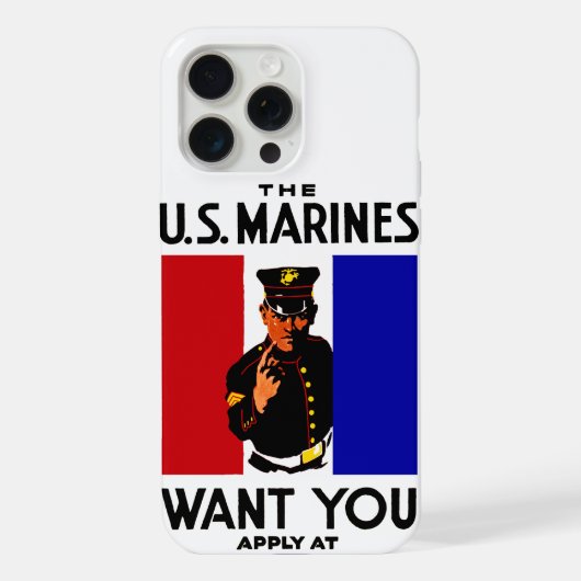 第一次世界大戦時代の海兵隊募集ポスター iPhoneケース (裏面)