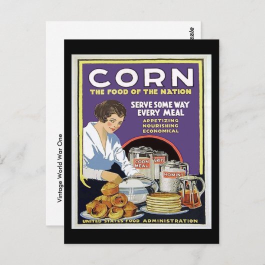 第一次世界大戦食糧管理局のポスター ポストカード (正面/裏面)