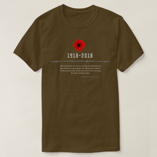 第一次世界大戦100年1 Tシャツ (デザイン正面)
