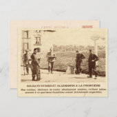 第一次世界大戦、スイスとドイツの兵士、フロンティア ポストカード (正面/裏面)