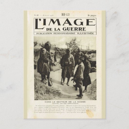 第一次世界大戦、ソムの兵士 ポストカード (正面)