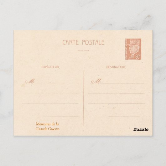 第一次世界大戦、ベルギー、マリアーク、銃 ポストカード (裏面)