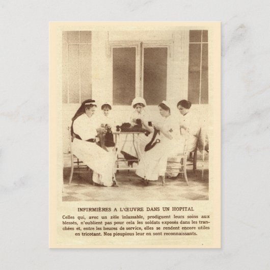 第一次世界大戦、兵士のための編み物 ポストカード (正面)