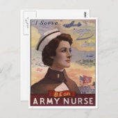 第一次世界大戦 軍事募集ポスター -- 女性 ポストカード (正面/裏面)