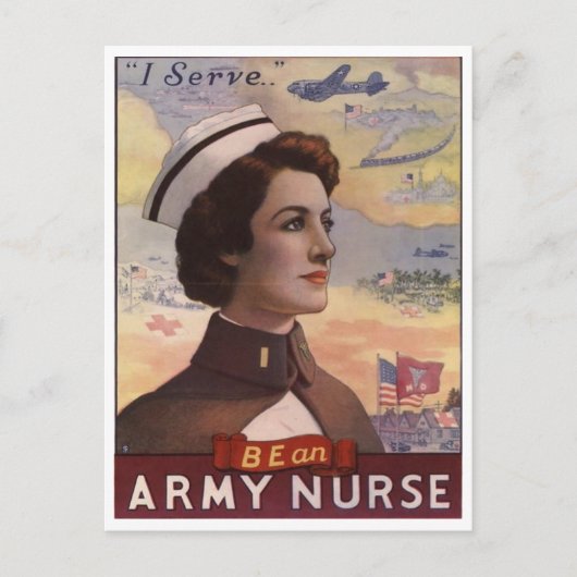 第一次世界大戦 軍事募集ポスター -- 女性 ポストカード (正面)