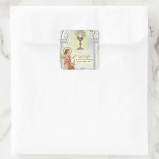 第一次聖体拝領の天使の聖体 スクエアシール (バッグ)