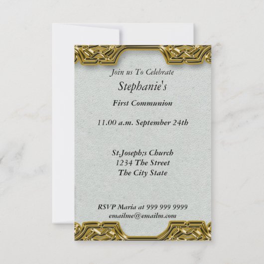 第一次聖体拝領 招待状 (裏面)