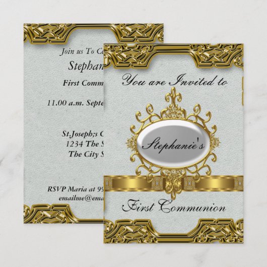 第一次聖体拝領 招待状 (正面/裏面)