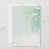 第一歯パーティーかわいい水色スターベビー写真 招待状 (裏面)