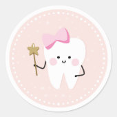 第一歯パーティーガーリーピンク装飾シール ラウンドシール (正面)