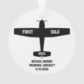 第一独シンプル自の航空パーソナライズされた機 オーナメント (裏面)