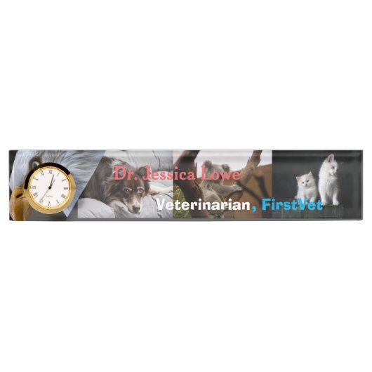 第一獣医ア最高のクリル気にユリ デスクネームプレート (正面)