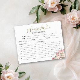 第一章帳簿ブライダルシャワーレシピ票