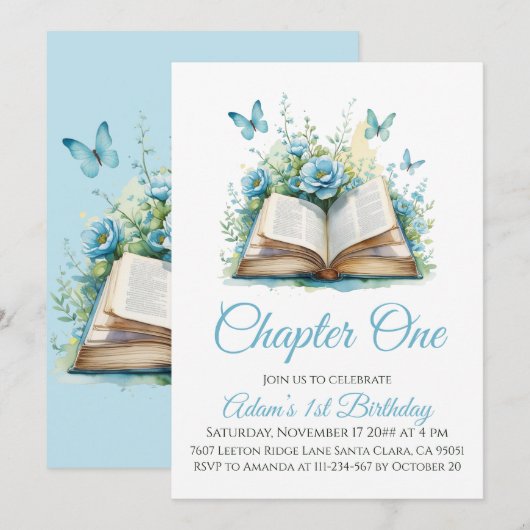 第一章青本少年1歳 招待状 (正面/裏面)