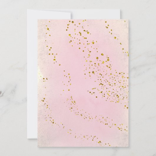 第一聖体フェイクグリッターとピンクの水色 招待状 (裏面)