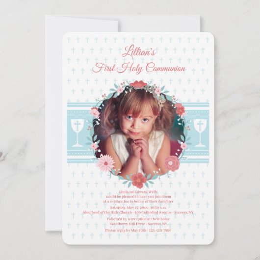 第一聖体リース写真 招待状 (正面)