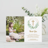 第一聖体写真十字架ユーカリ サンキューカード (スタンド正面)