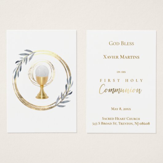 第一聖体塵の青い葉カード (正面&裏面)