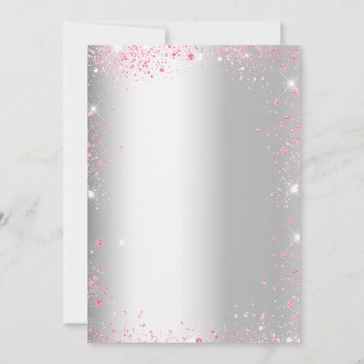 第一聖体女子シルバーピンクの花模様が輝く 招待状 (裏面)