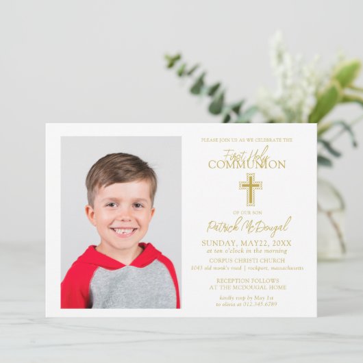 第一聖体拝領伝統的写真少年 招待状 (スタンド正面)
