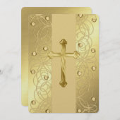 第一聖体「エンボス」クロス 招待状 (正面/裏面)