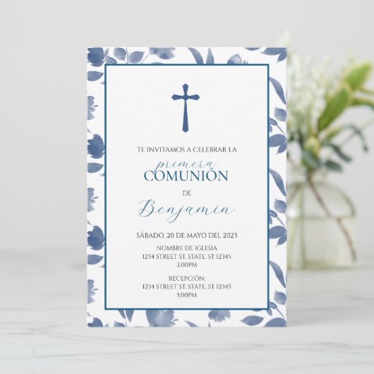 第一聖礼拝啓または宗教行事の招待状 招待状 (スタンド正面)