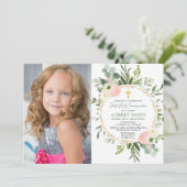 第一聖聖聖体聖母子聖母体グリーンピンクの写真 招待状 (スタンド正面)