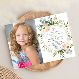 第一聖聖聖体聖母子聖母体グリーンピンクの写真 招待状