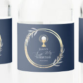 第一聖聖餐式ブルーとフェイク金ゴールド箔 ペットボトルラベル